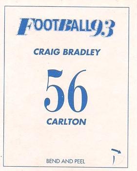 1993 Select AFL Stickers #56 Craig Bradley Back
